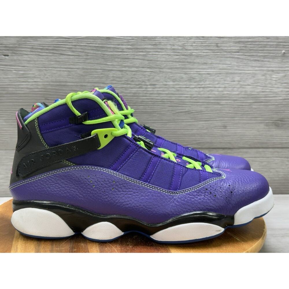NIKE AIR JORDAN 6 RINGS "BEL AIR" CRT PURPLE-CLB PNK-BLK-LM 322992-515 Size 10